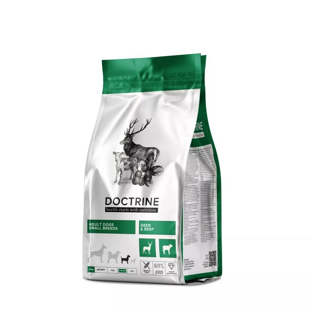 Doctrine (Доктрин) сухой корм беззерновой с телятиной и олениной для щенков мелких пород 8 кг
